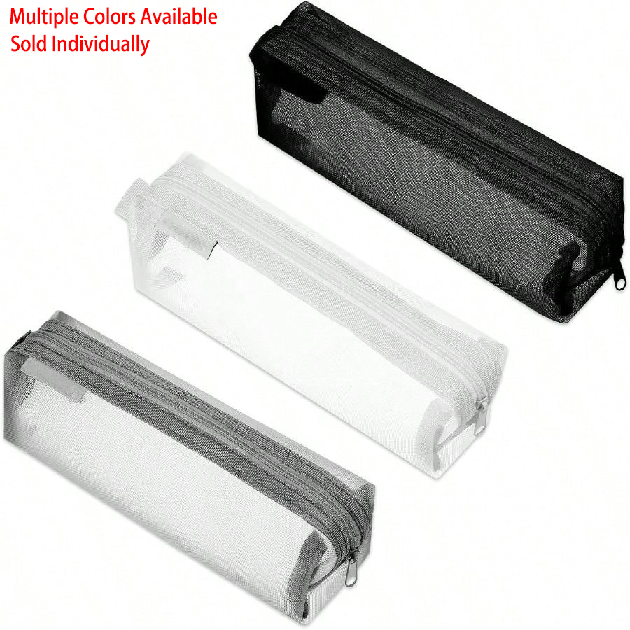 Clear Mesh Pencil Pouch For Exam - حقيبة أقلام شفافة من الشبك، حافظة