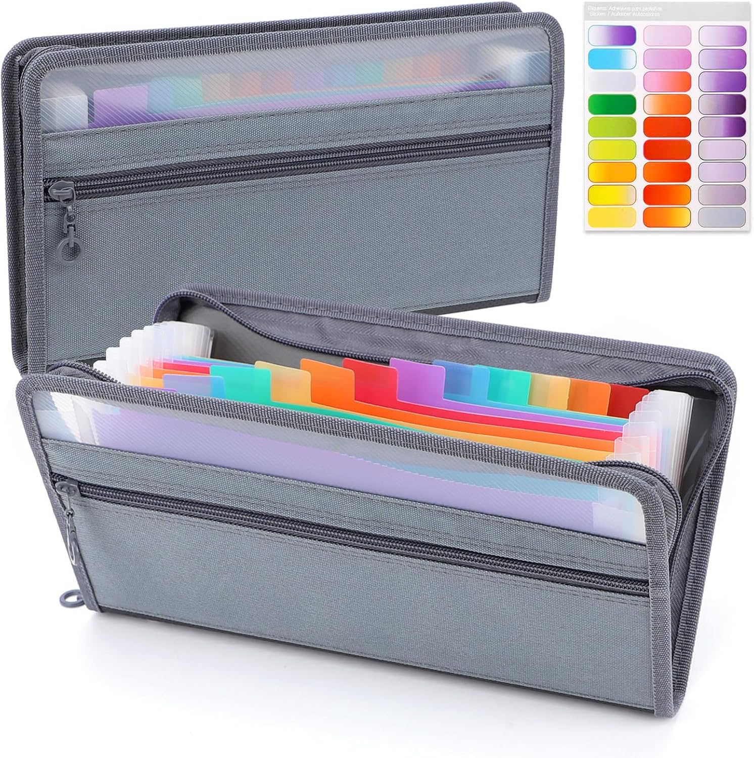 Expandable Accordion File Folder 13 Pockets - منظم ملفات أكورديون صغير A6 بسحاب