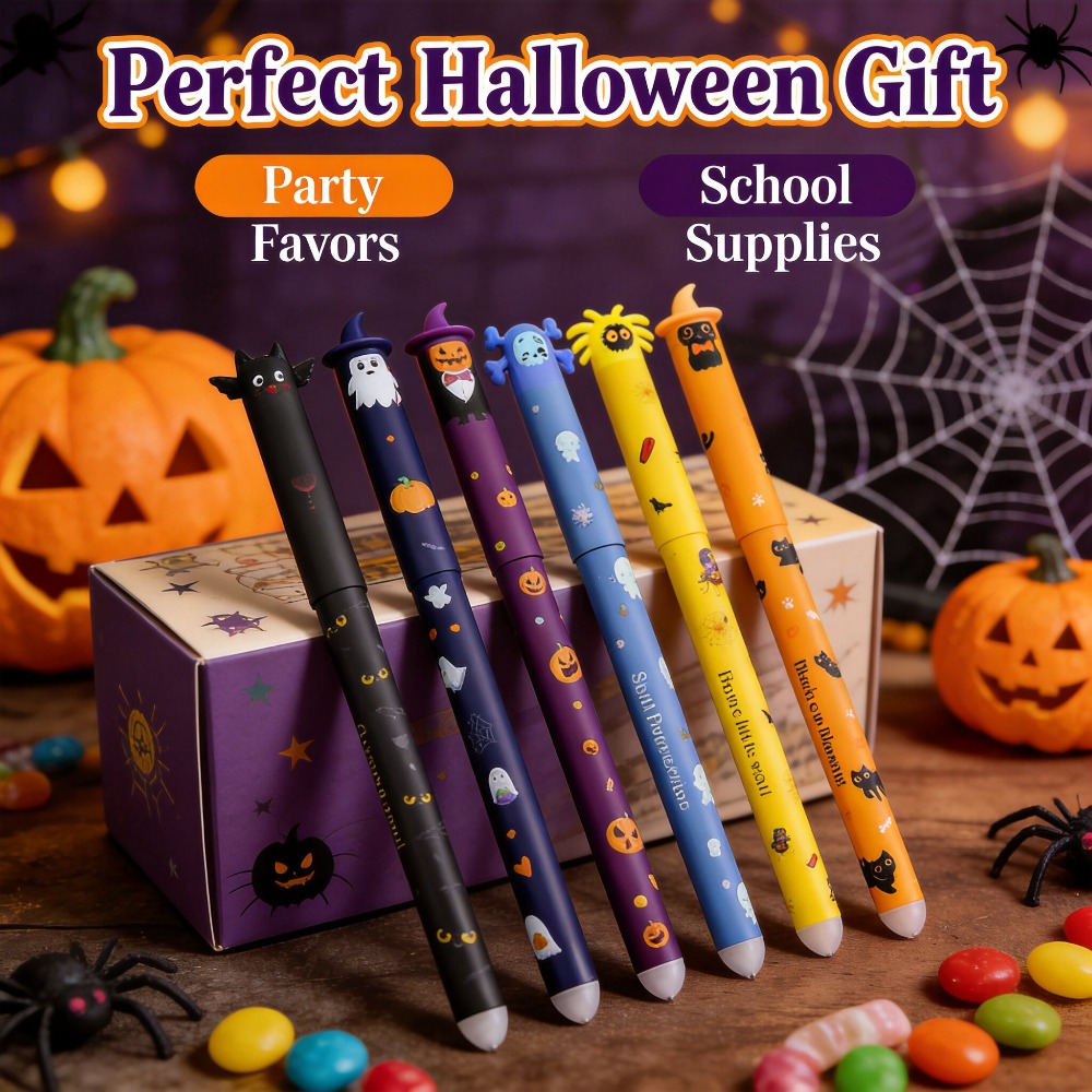 Retractable Eraser Pen Click - 1-6 قطع من أقلام الجل القابلة