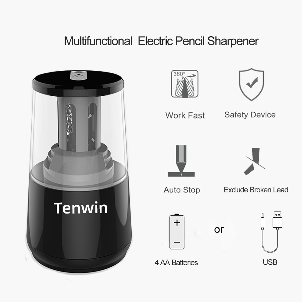 Tenwin-مبراة أقلام كهربائية أو - مراجعة Electric Pencil Sharpener Usb وسعره