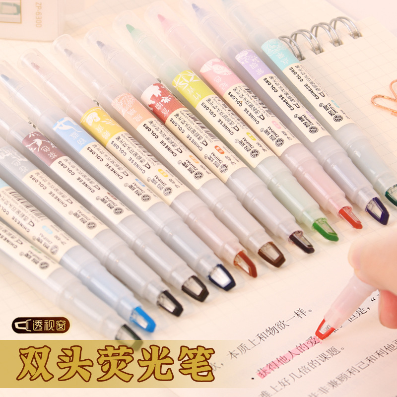 5 قطعة/المجموعة مزدوجة تلميح أ - مراجعة Pastel Highlighter Set Double Ended وسعره