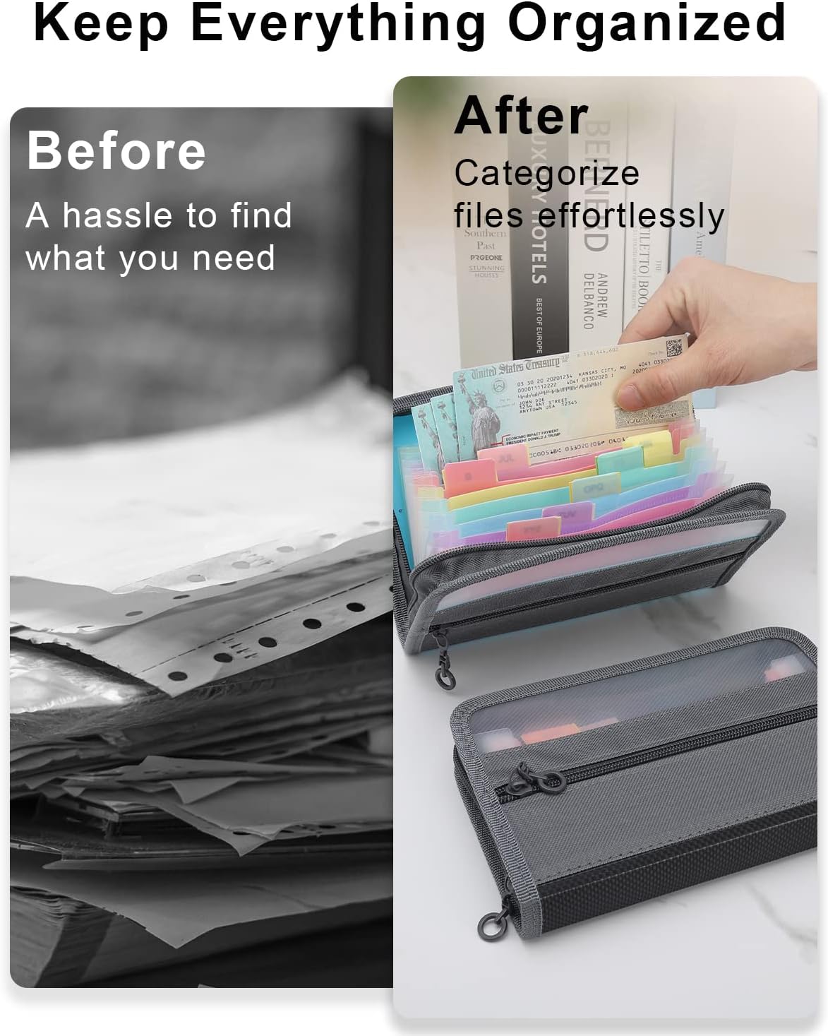 منظم ملفات أكورديون صغير A6 بس - مراجعة Expandable Accordion File Folder 13 Pockets وسعره