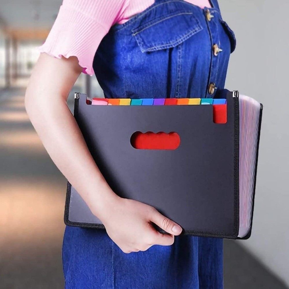 صندوق ملفات محمول قابل للتوسيع - مراجعة Expandable Accordion File Folder 13 Pockets وسعره