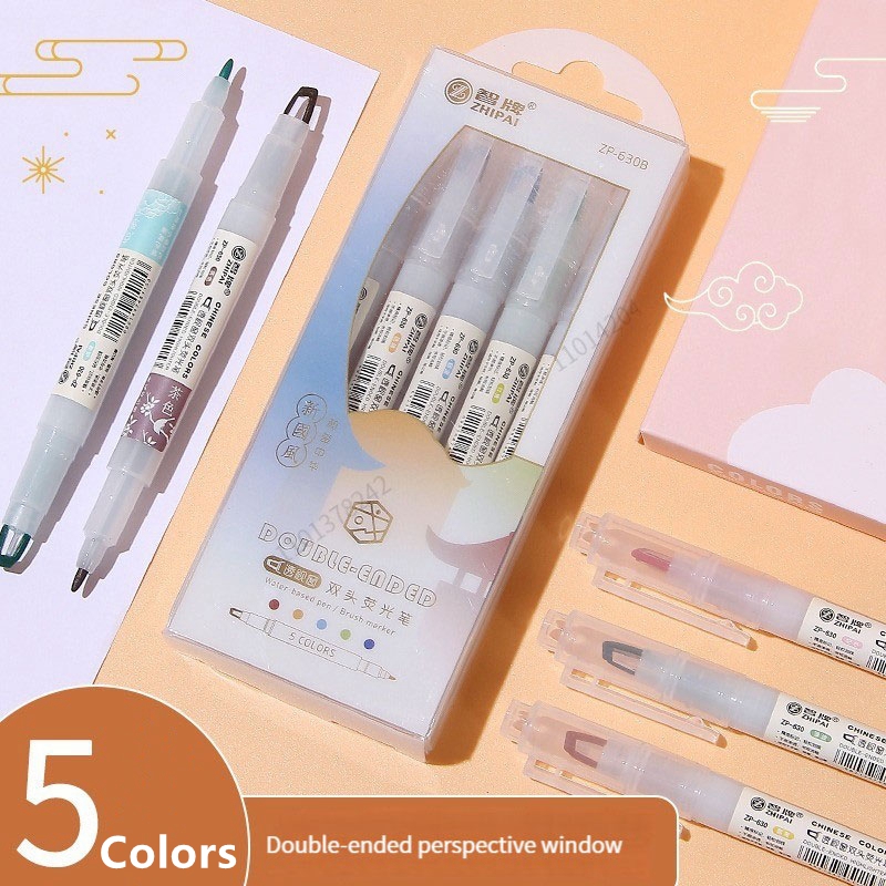 5 قطعة/المجموعة مزدوجة تلميح ه - مراجعة Pastel Highlighter Set Double Ended وسعره