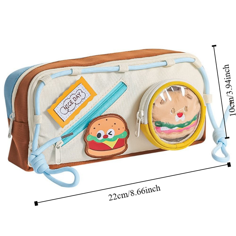 مقلمة همبرغر ذات سعة كبيرة، حا - مراجعة Aesthetic Large Pencil Case Pouch وسعره