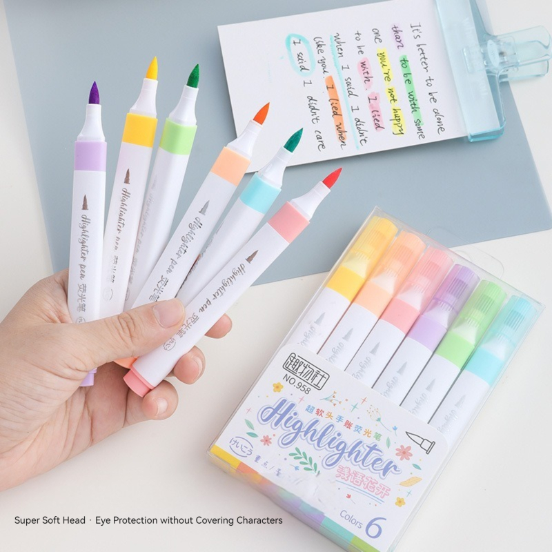 مجموعة أقلام تظليل ألوان الباس - مراجعة Pastel Highlighter Set Double Ended وسعره