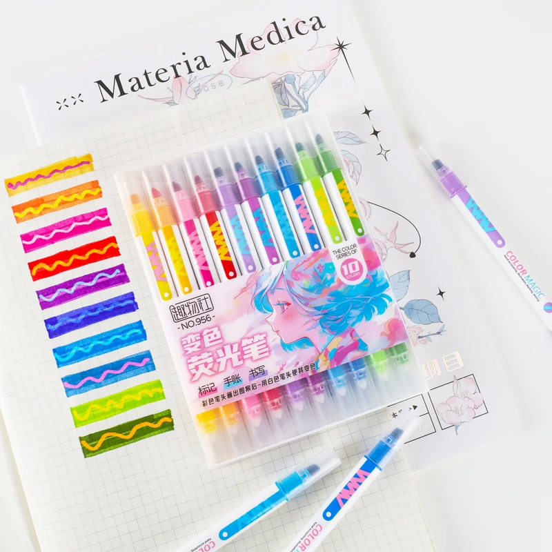 10 قطعة مزدوجة نهاية ماجيك الل - مراجعة Pastel Highlighter Set Double Ended وسعره