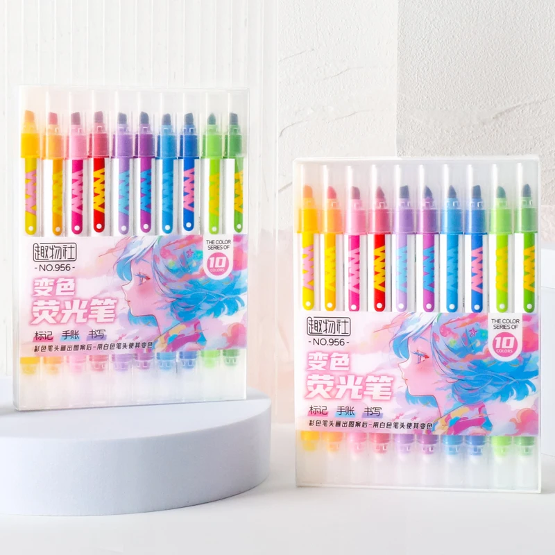 10 قطعة مزدوجة نهاية ماجيك الل - مراجعة Pastel Highlighter Set Double Ended وسعره