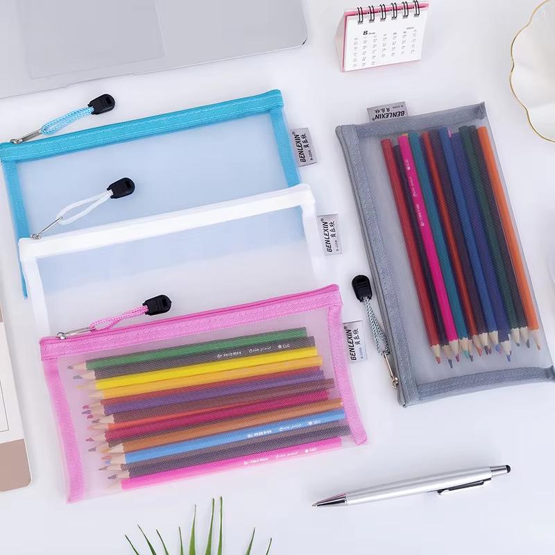 حقيبة أقلام شبكية شفافة جديدة  - مراجعة Clear Mesh Pencil Pouch For Exam وسعره