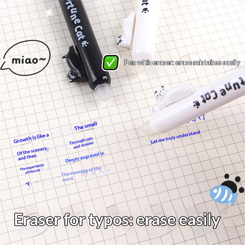 4 أقلام جل قابلة للمسح بتصميم  - مراجعة Retractable Eraser Pen Click وسعره
