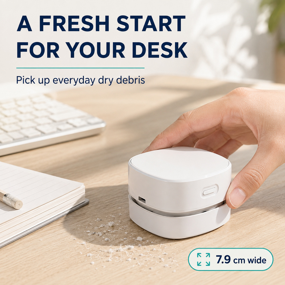 مكنسة كهربائية محمولة صغيرة بد - مراجعة Mini Desktop Vacuum Cleaner For Eraser Dust وسعره