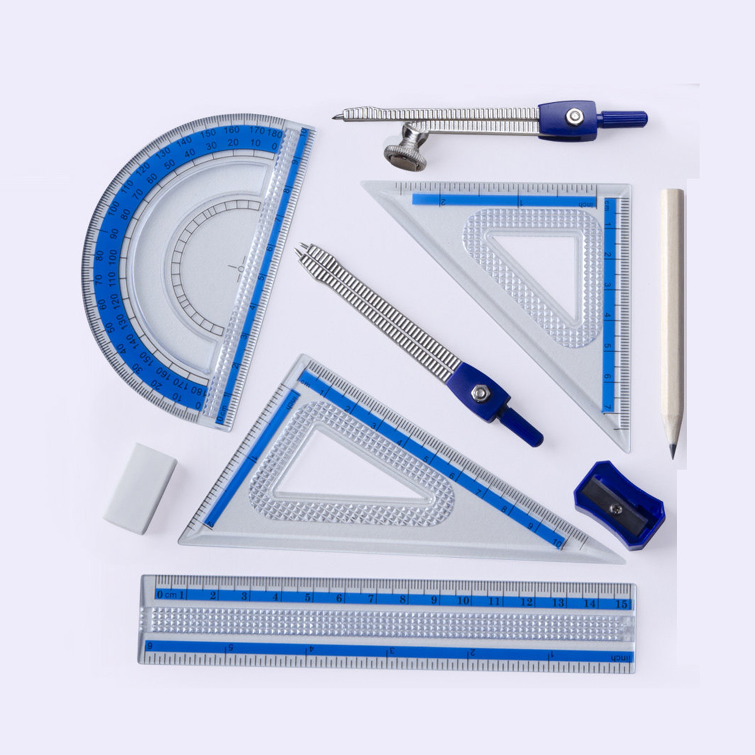 10 قطع مجموعة أدوات هندسية وري - مراجعة Math Geometry Set With Compass وسعره