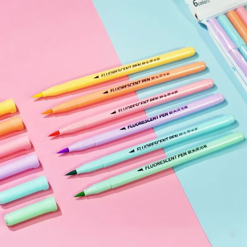 6 ألوان فرشاة ناعمة الإسفار مج - مراجعة Pastel Highlighter Set Double Ended وسعره