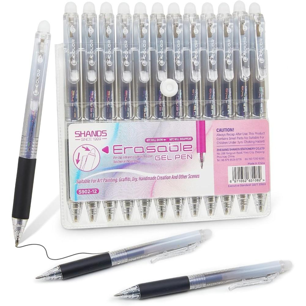 12 قلم جل قابل للمسح بسمك 0.7  - مراجعة Retractable Eraser Pen Click وسعره