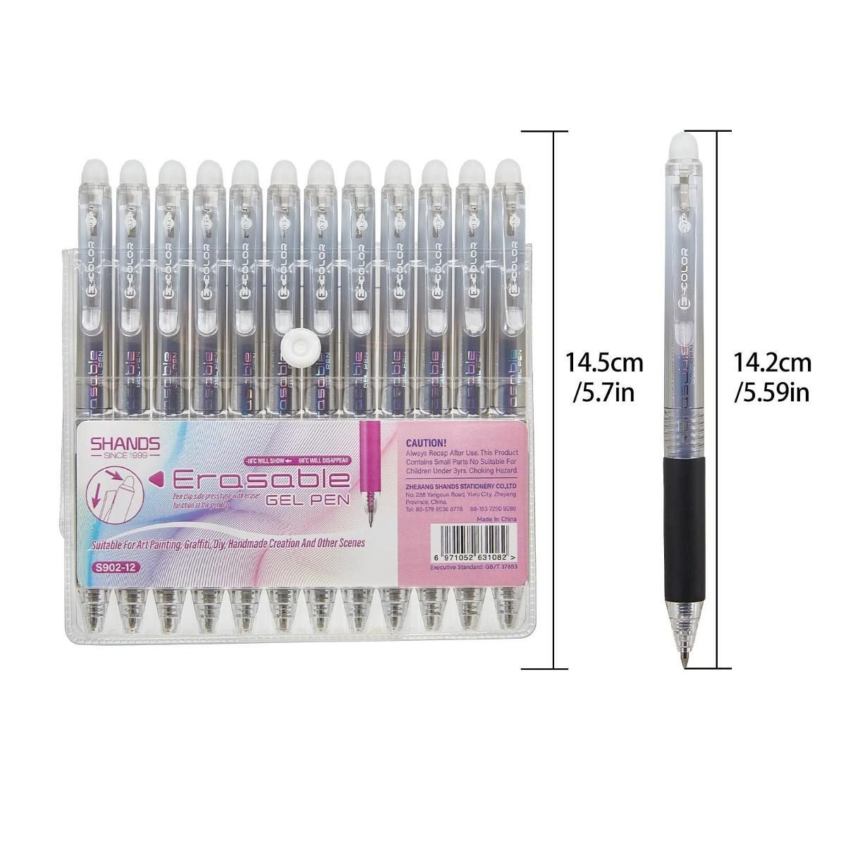12 قلم جل قابل للمسح بسمك 0.7  - مراجعة Retractable Eraser Pen Click وسعره
