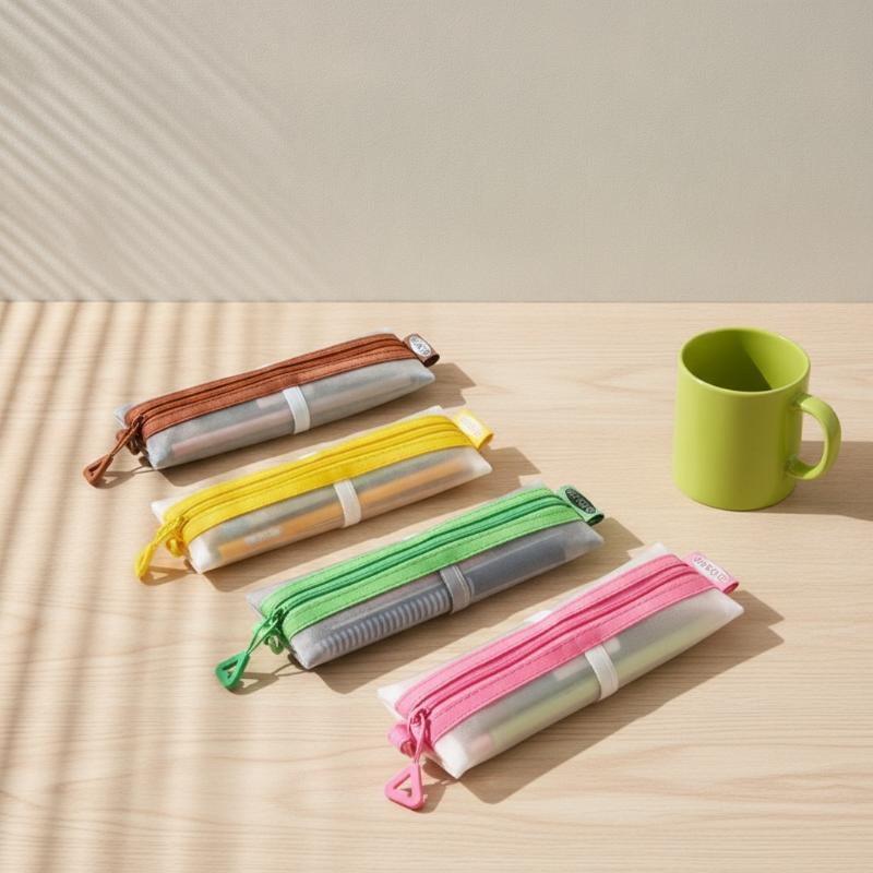 حقيبة أقلام شفافة من الشبك بسح - مراجعة Clear Mesh Pencil Pouch For Exam وسعره
