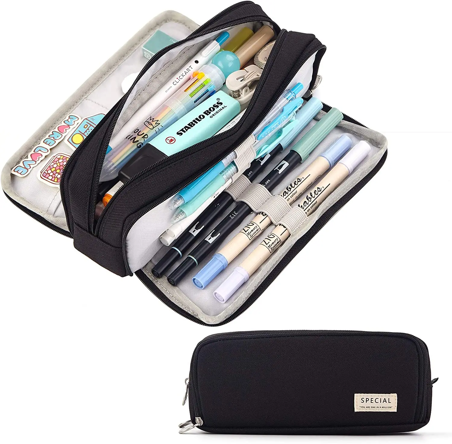 مقلمة ذات سعة كبيرة حقيبة أقلا - مراجعة Aesthetic Large Pencil Case Pouch وسعره